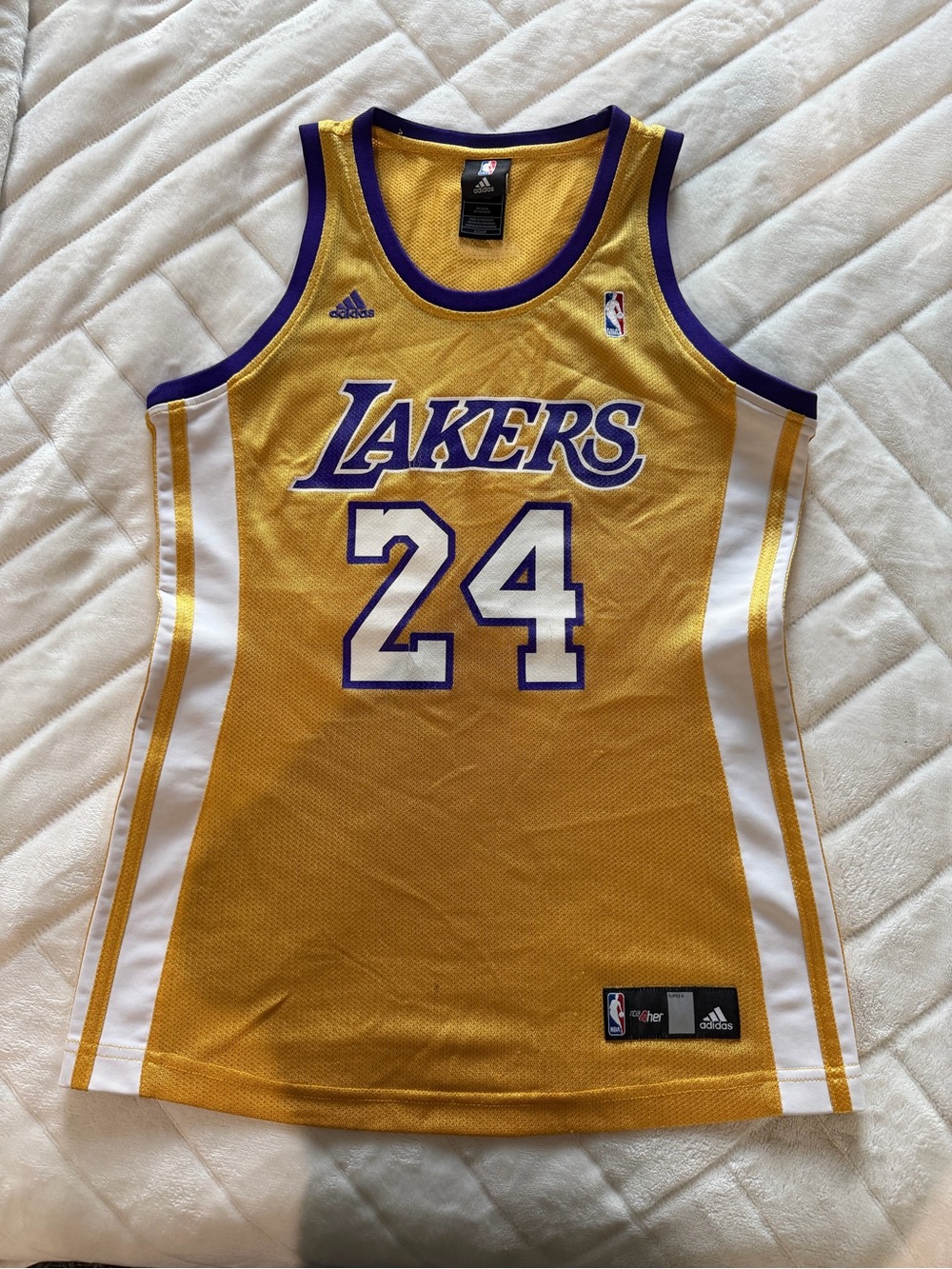 adidas Lakers Gold and Purple #24 Women's Jersey